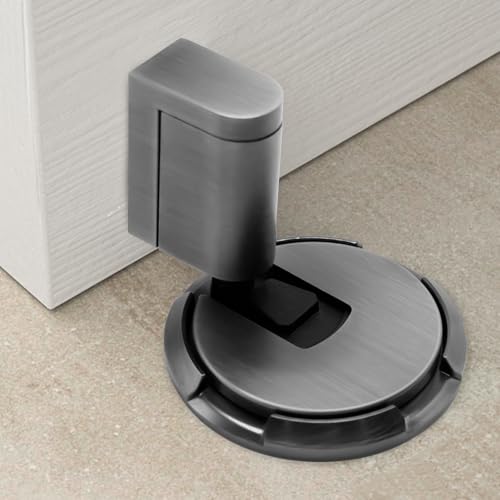 Yiomxhi Türstopper Boden Selbstklebend Schwer Türhalter Tür Stopper ohne Bohren Höhenverstellbarer Türpuffer Wandschutz Türfeststeller mit 3M-Klebeband Schrauben Door Stopper, Grau von Yiomxhi
