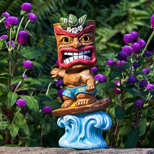 Yiosax Solar-Tiki-Statue, Outdoor-Dekoration, Tiki-Bar, Dekoration, Garten, Tiki-Surf-Statuen, wasserdichte Dekorationsfigur für Tiki-Bar, Terrasse, Balkon, Hof, Rasen, Tisch, Schreibtisch, 24 cm hoch Yiosax Solar-Tiki-Statue, Outdoor-Dekoration, Tiki-Bar, Dekoration, Garten, Tiki-Surf-Statuen, wasserdichte Dekorationsfigur für Tiki-Bar, Terrasse, Balkon, Hof, Rasen, Tisch, Schreibtisch, 24 cm hoch von Yiosax