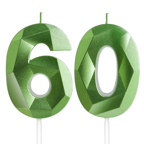 Geburtstagskerzen Zahl 60 Grün - Grüne Kerzen 3D Kerzen für Frauen Männer Geburtstagstorten, Kerzen zum 60 Geburtstagsdeko (Nummer 60 Kerze, Tortenkerzen) Geburtstagsparty, Feier Geburtstagskerzen Zahl 60 Grün - Grüne Kerzen 3D Kerzen für Frauen Männer Geburtstagstorten, Kerzen zum 60 Geburtstagsdeko (Nummer 60 Kerze, Tortenkerzen) Geburtstagsparty, Feier von Yiran
