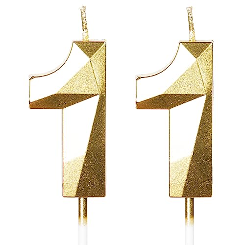 Yiran Geburtstagskerzen Zahlen 11, 5cm Gold Geburtstagskerzen, Kerzen Geburtstag, Geburtstag Kerzen, Tortendeko Geburtstag, Kuchendeko Geburtstag, Geburtstagskerzen für Geburtstagsdeko, Nummer 11 Yiran Geburtstagskerzen Zahlen 11, 5cm Gold Geburtstagskerzen, Kerzen Geburtstag, Geburtstag Kerzen, Tortendeko Geburtstag, Kuchendeko Geburtstag, Geburtstagskerzen für Geburtstagsdeko, Nummer 11 von Yiran