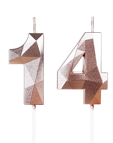 Yiran Geburtstagskerzen Zahlen 14, 5cm Roségold Geburtstagskerzen, Kerzen Geburtstag, Geburtstag Kerzen, Tortendeko Geburtstag, Kuchendeko Geburtstag, Geburtstagskerzen für Geburtstagsdeko, Nummer 14 Yiran Geburtstagskerzen Zahlen 14, 5cm Roségold Geburtstagskerzen, Kerzen Geburtstag, Geburtstag Kerzen, Tortendeko Geburtstag, Kuchendeko Geburtstag, Geburtstagskerzen für Geburtstagsdeko, Nummer 14 von Yiran