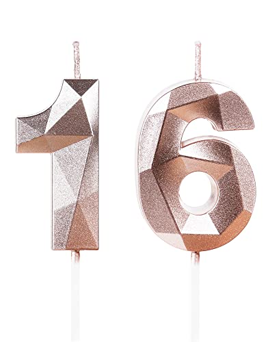 Yiran Geburtstagskerzen Zahlen 16, 5cm Roségold Geburtstagskerzen, Kerzen Geburtstag, Geburtstag Kerzen, Tortendeko Geburtstag, Kuchendeko Geburtstag, Geburtstagskerzen für Geburtstagsdeko, Nummer 16 Yiran Geburtstagskerzen Zahlen 16, 5cm Roségold Geburtstagskerzen, Kerzen Geburtstag, Geburtstag Kerzen, Tortendeko Geburtstag, Kuchendeko Geburtstag, Geburtstagskerzen für Geburtstagsdeko, Nummer 16 von Yiran