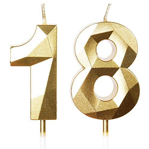 Yiran Geburtstagskerzen Zahlen 18, 5cm Gold Geburtstagskerzen, Kerzen Geburtstag, Geburtstag Kerzen, Tortendeko Geburtstag, Kuchendeko Geburtstag, Geburtstagskerzen für Geburtstagsdeko, Nummer 18 Yiran Geburtstagskerzen Zahlen 18, 5cm Gold Geburtstagskerzen, Kerzen Geburtstag, Geburtstag Kerzen, Tortendeko Geburtstag, Kuchendeko Geburtstag, Geburtstagskerzen für Geburtstagsdeko, Nummer 18 von Yiran