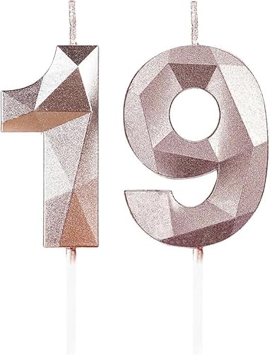 Yiran Geburtstagskerzen Zahlen 19, 5cm Roségold Geburtstagskerzen, Kerzen Geburtstag, Geburtstag Kerzen, Tortendeko Geburtstag, Kuchendeko Geburtstag, Geburtstagskerzen für Geburtstagsdeko, Nummer 19 Yiran Geburtstagskerzen Zahlen 19, 5cm Roségold Geburtstagskerzen, Kerzen Geburtstag, Geburtstag Kerzen, Tortendeko Geburtstag, Kuchendeko Geburtstag, Geburtstagskerzen für Geburtstagsdeko, Nummer 19 von Yiran