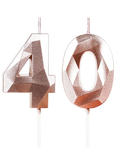 Yiran Geburtstagskerzen Zahlen 40, 5cm Roségold Geburtstagskerzen, Kerzen Geburtstag, Geburtstag Kerzen, Tortendeko Geburtstag, Kuchendeko Geburtstag, Geburtstagskerzen für Geburtstagsdeko, Nummer 40 Yiran Geburtstagskerzen Zahlen 40, 5cm Roségold Geburtstagskerzen, Kerzen Geburtstag, Geburtstag Kerzen, Tortendeko Geburtstag, Kuchendeko Geburtstag, Geburtstagskerzen für Geburtstagsdeko, Nummer 40 von Yiran