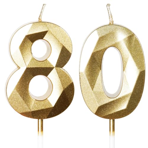 Yiran Geburtstagskerzen Zahlen 80, 5cm Gold Geburtstagskerzen, Kerzen Geburtstag, Geburtstag Kerzen, Tortendeko Geburtstag, Kuchendeko Geburtstag, Geburtstagskerzen für Geburtstagsdeko, Nummer 80 Yiran Geburtstagskerzen Zahlen 80, 5cm Gold Geburtstagskerzen, Kerzen Geburtstag, Geburtstag Kerzen, Tortendeko Geburtstag, Kuchendeko Geburtstag, Geburtstagskerzen für Geburtstagsdeko, Nummer 80 von Yiran
