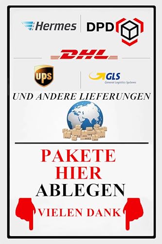Pakete hier ablegen Bleichschilder, 20cm x 30cm Metallschilder, Lieferung Dekor für die Haustür. Leave Package Here Metal Tin Sign (DE Abwärts 2310) von Yiruhe
