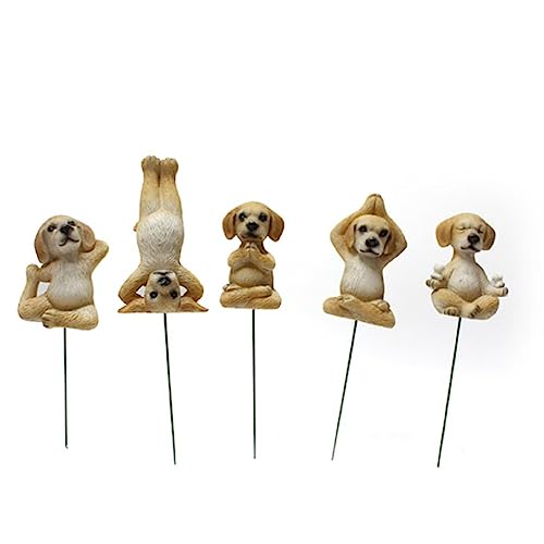5 Stück/Set Kunstharz Yoga Hunde Figur Mehrzweck-Ornament Basteln Zubehör für Festival Urlaub Neujahr Party Dekoration von Yisawroy