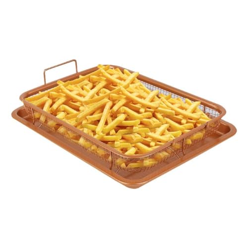 Air Fryer Basket for Oven Stainless Steel Air Fryer Tray Nonstick Metal Crisper Tray for Convection Oven Baking Crispy Crisper Tray for Oven Air Fryer Basket Non-Stick Oven Baking Tray Air Fryer Tray von Yisawroy