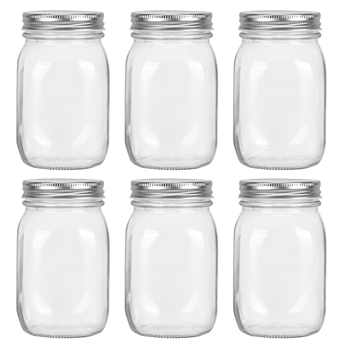 Yishik Einmachgläser mit luftdichtem Schraubdeckel, 500 ml, für Obst, Marmelade, Süßigkeiten, Gewürze, Babynahrung, Kerzen, zum Selbermachen, 6 Stück Yishik Einmachgläser mit luftdichtem Schraubdeckel, 500 ml, für Obst, Marmelade, Süßigkeiten, Gewürze, Babynahrung, Kerzen, zum Selbermachen, 6 Stück von Yishik