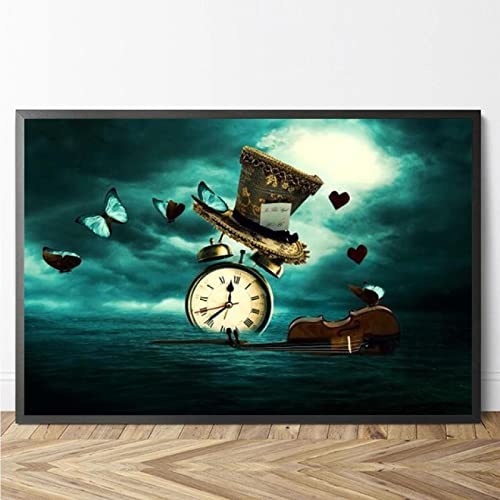 Yishui Art Surrealismus Kunst Leinwand Poster Salvador Dali Leinwand Gemälde Retro Druck Wandkunst Bilder für Wohnzimmer Dekoration 80x100cm (31x43in) Rahmenlos von Yishui Art