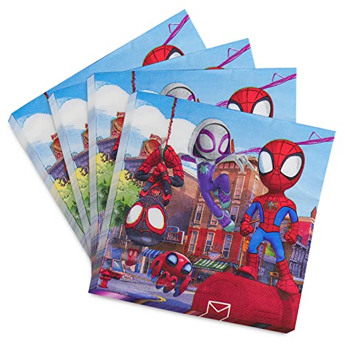 Spider-Man Geburtstag Servietten, 40 Stück Party Servietten Tischdeko, Papierservietten Paper Napkins, Kindergeburtstag Party Zubehör, für Junge Mädchen Geburtstag Party Deko Tischserviette, 33x33cm von Yisscen