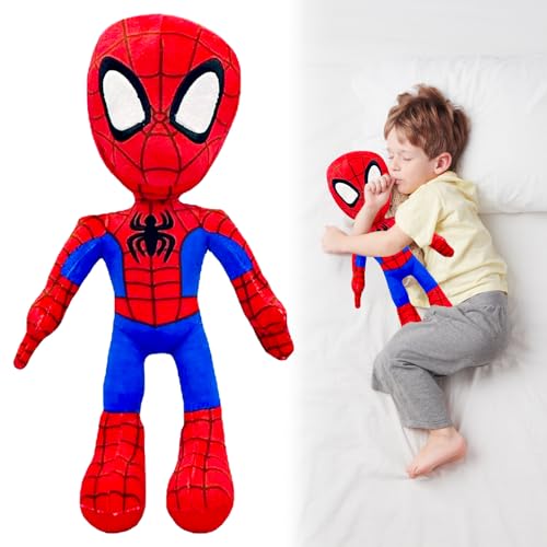 Spiderman Plüschfigur, 30CM Spider Kuscheltier,Cartoon Plüschtier, Plüschpuppenspielzeug, Charaktere Puppe zum Thema Spiel, Plüsch Geschenk Puppe für Kinder Jungen Geburtstags, Figur Spielzeug (Rot) von Yisscen