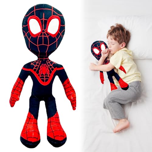 Spiderman Plüschfigur, 30CM Spider Kuscheltier,Cartoon Plüschtier, Plüschpuppenspielzeug,Charaktere Puppe zum Thema Spiel,Plüsch Geschenk Puppe für Kinder Jungen Geburtstags,Figur Spielzeug (Schwarz) von Yisscen