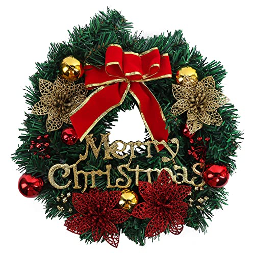 Weihnachtskranz, 30cm Kreativ Weihnachten Türkranz, Weihnachtsgirlande Kränze, Weihnachtsdekoration Girlande mit Geschenkkugeln Weihnachtsstern Blume, für Christmas Deko, Advent, Tür, Fensterdeko Weihnachtskranz, 30cm Kreativ Weihnachten Türkranz, Weihnachtsgirlande Kränze, Weihnachtsdekoration Girlande mit Geschenkkugeln Weihnachtsstern Blume, für Christmas Deko, Advent, Tür, Fensterdeko von Yisscen