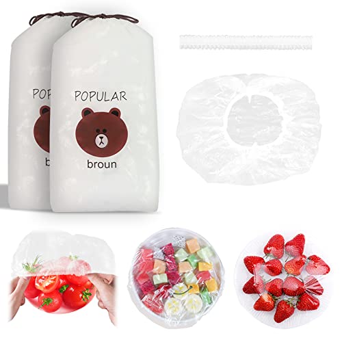 Yisscen Frischhaltebeutel 200Pcs Dehnbare Frischhaltefolie Schüsseln Tassen Abdeckhauben, Wiederverwendbar Kunststoff Lebensmittel Abdeckung, Staubschutzhülle für Gemüse Frischeschutz oder Duschkappe Yisscen Frischhaltebeutel 200Pcs Dehnbare Frischhaltefolie Schüsseln Tassen Abdeckhauben, Wiederverwendbar Kunststoff Lebensmittel Abdeckung, Staubschutzhülle für Gemüse Frischeschutz oder Duschkappe von Yisscen
