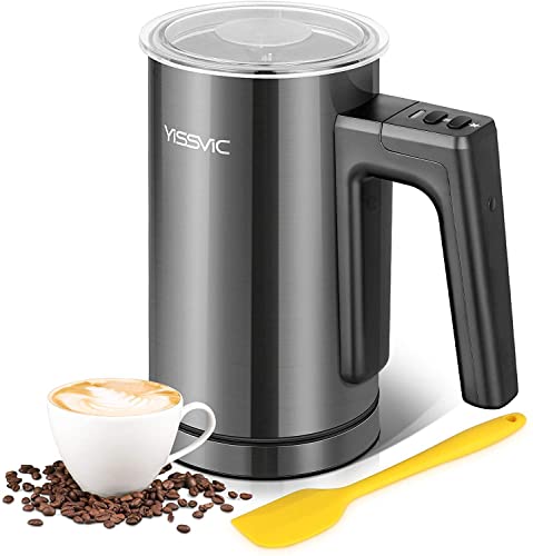 YISSVIC Elektrischer Milchaufschäumer, Cappuccino, 550 W, 300 ml, Edelstahl, mit Antihaftbeschichtung für Kaffee, Milch, Cappuccino, Schwarz von Yissvic