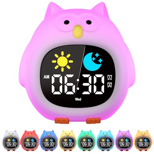 YISSVIC Kinderwecker Schlaftrainer Wecker Kinder 2 Alarm Lernwecker mit Snooze weicher Nachtlicht für Schulanfänger Kinderzimmer in Eulen Stil YISSVIC Kinderwecker Schlaftrainer Wecker Kinder 2 Alarm Lernwecker mit Snooze weicher Nachtlicht für Schulanfänger Kinderzimmer in Eulen Stil von Yissvic