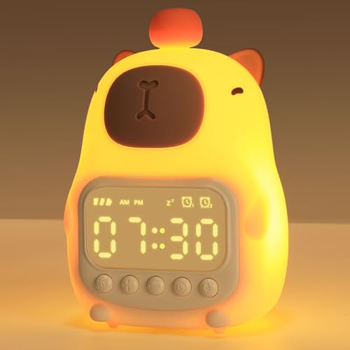Yissvic Kinderwecke Schlaftrainer Jungen Mädchen Lernwecker mit Nachtlicht LCD-Anzeige Snooze und Akku Wecker Kinder Ohne Ticken Capybara Yissvic Kinderwecke Schlaftrainer Jungen Mädchen Lernwecker mit Nachtlicht LCD-Anzeige Snooze und Akku Wecker Kinder Ohne Ticken Capybara von Yissvic