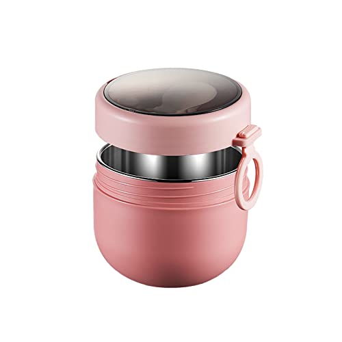 Haferbehälter mit Deckel und Klapplöffel, Edelstahl, Frühstückstasse, Lebensmittelthermoskanne, Joghurt, Suppe, Aufbewahrungsbehälter für Outdoor-Zubehör, 765 ml, Rosa von Yitekrg