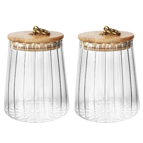 Yiter Vorratsdosen aus Glas, 2 Stück, Vorratsdosen aus Glas mit Bambusdeckel, Metallgriff, Gewürzgläser für Kaffeebohnen, Nüsse, Snacks, Marmeladen, transparenter Lebensmittelbehälter zur Dekoration Yiter Vorratsdosen aus Glas, 2 Stück, Vorratsdosen aus Glas mit Bambusdeckel, Metallgriff, Gewürzgläser für Kaffeebohnen, Nüsse, Snacks, Marmeladen, transparenter Lebensmittelbehälter zur Dekoration von Yiter