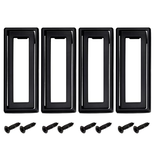 Yitexin 4 Stück 11,2 cm Länge, schwarzer bündiger Ringgriff mit Schraube, quadratischer versteckter versenkter bündiger Zug, Zinklegierung, Klappgriff für Möbel, Schränke, Kommoden, Schiebetüren Yitexin 4 Stück 11,2 cm Länge, schwarzer bündiger Ringgriff mit Schraube, quadratischer versteckter versenkter bündiger Zug, Zinklegierung, Klappgriff für Möbel, Schränke, Kommoden, Schiebetüren von Yitexin