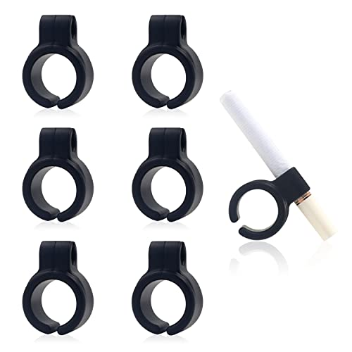 Yitexin 7pcs Freisprech-Silikon-Zigaretten-Halter-Ring, Silikon-Zigaretten-Ring-Halter zum Schutz Ihrer Finger, die gelb werden, Ring zum Rauchen (Schwarz) von Yitexin