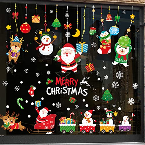 Weihnachtsdeko Fenster,Fensterbilder Selbstklebend Große Größe Weihnachten Fenstersticker,Weihnachtsdeko Sale Winter Deko Fensterbilder Weihnachten,4 Stück Weihnachten Fensterbilder Kinderzimmer(A) von Yitla