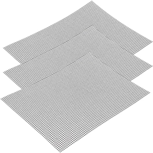 Antihaft Gitter Grillmatte, 42 x 36 cm Teflon Netz Grillmatte, Grillmatten set, Wiederverwendbar, BBQ Grillmatte, Zum Grillen Fleisch Gemüse Kochen Backen Meeresfrüchte (3 Stück) von Yitobici