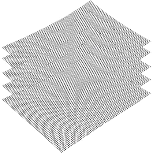 Antihaft Gitter Grillmatte, 42 x 36 cm Teflon Netz Grillmatte, Grillmatten set, Wiederverwendbar, BBQ Grillmatte, Zum Grillen Fleisch Gemüse Kochen Backen Meeresfrüchte (5 Stück) von Yitobici