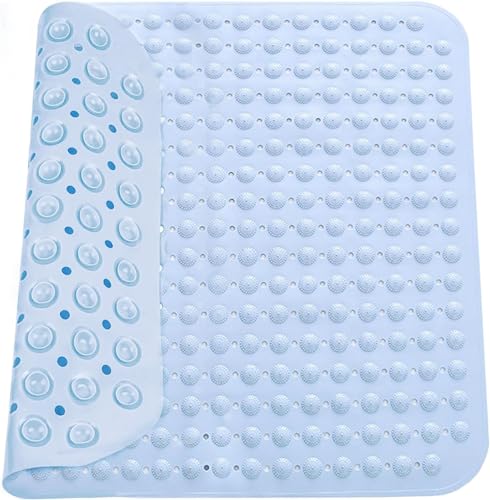 Duschmatte,48 x 48cmDuschmatte rutschfest Quadratisch, Badewannenmatte rutschfest, Aufhängern und Ablauflöchern,Hellblau Duschmatte,48 x 48cmDuschmatte rutschfest Quadratisch, Badewannenmatte rutschfest, Aufhängern und Ablauflöchern,Hellblau von Yitobici