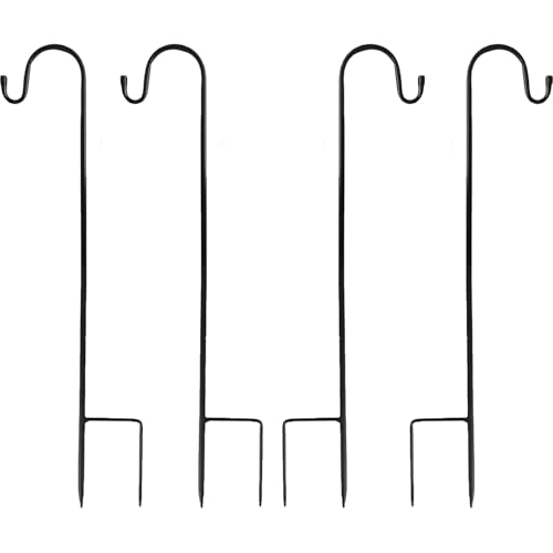 Garten Schäferhaken, Schäferstab Laternenstab,Metall Gartenstab,Abnehmbarer,für Pflanzkörbe, Laternen, Hochzeiten, Solarleuchten,Vogelkäfige,120cm,4 Stück von Yitobici