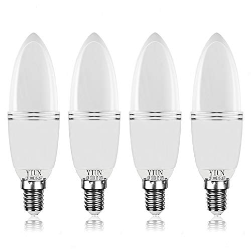 Yiun E14 LED Kerzen Lampen,12W LED Kerzenleuchter Glühbirnen 100 Watt Äquivalent, 1200lm, Warmweiß 3000K, nicht dimmbare, 4er Pack von Yiun
