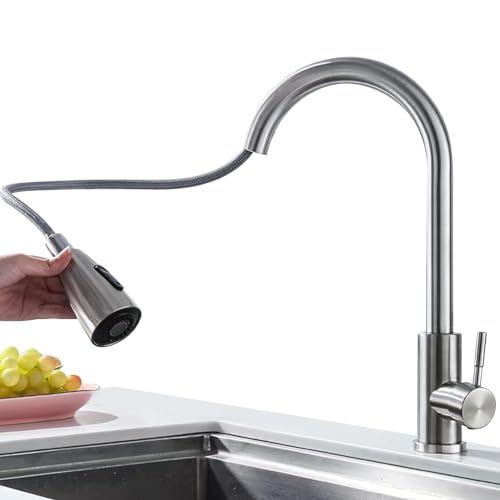Yiurse Küchenarmatur mit hohem Bogen, um 360 Grad drehbarer Wasserhahn, Spüle-Adapter, Sprüher, Badezimmer-Wasserhahn, einfach zu waschen, Geschirr zu waschen, Gemüse zu waschen und Obst zu waschen von Yiurse