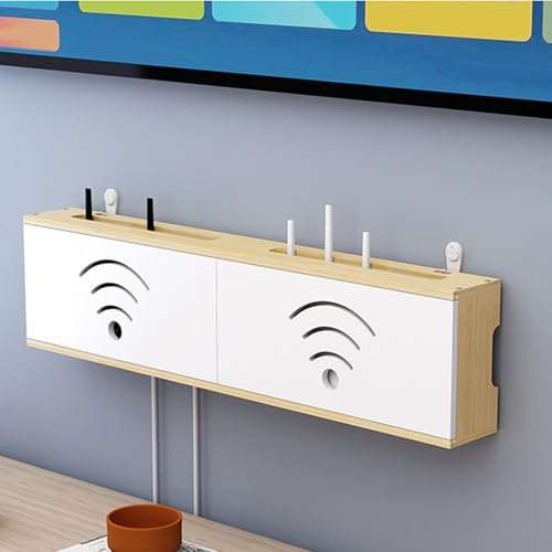 B,Yiustldd Router-Aufbewahrungsbox, Wandmontiertes Router-Regal, Kabel- Und Steckdosenbrett-Regal, Versteckte Box Für TV-Kabel Und Router Für Zuhause Und Wohnung von Yiustldd