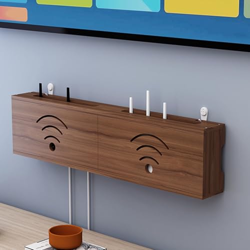 C,Yiustldd Router-Aufbewahrungsbox, Wandmontiertes Router-Regal, Kabel- Und Steckdosenbrett-Regal, Versteckte Box Für TV-Kabel Und Router Für Zuhause Und Wohnung von Yiustldd