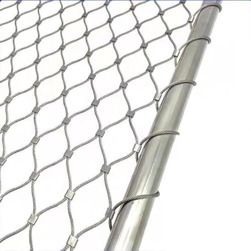 Yiustldd Edelstahlseilnetz, Flexibles Edelstahlseil-Balustradennetz Mit 2 Mm Durchmesser Sicherheitsnetz Gegen Diebstahl Und Absturz,2x9m von Yiustldd