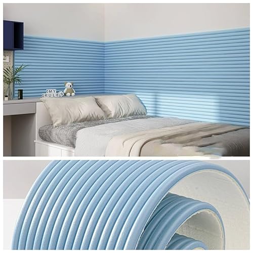 Yiustldd Schaumstoff-Eckenschutz für Kinder, 20 x 200 cm breite Schaumstoff-Sicherheitsstreifen, 1 cm Dicker Selbstklebender Antikollisions-Polsterpuffer,Blau von Yiustldd