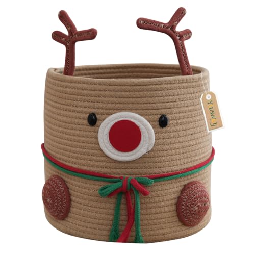 Yiuswoy Aufbewahrungskorb Geflochtener Weihnachts Rentier Dekorativer Korb Multifunktionelle Organizer Körbe für Kinderzimmer, Bad, Wohnzimmer, Xmas Geschenke Korb, Größe, 30x27cm / 11,8x10,6 Zoll Yiuswoy Aufbewahrungskorb Geflochtener Weihnachts Rentier Dekorativer Korb Multifunktionelle Organizer Körbe für Kinderzimmer, Bad, Wohnzimmer, Xmas Geschenke Korb, Größe, 30x27cm / 11,8x10,6 Zoll von Yiuswoy