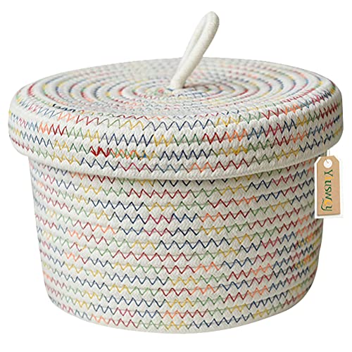 Yiuswoy Baumwollseilkorb Geflochtener Aufbewahrungskorb Baby Aufbewahrungsbox mit Deckel Heim Deko Korb für Kinderzimmer, Wohnzimmer, Bad - Weiß Yiuswoy Baumwollseilkorb Geflochtener Aufbewahrungskorb Baby Aufbewahrungsbox mit Deckel Heim Deko Korb für Kinderzimmer, Wohnzimmer, Bad - Weiß von Yiuswoy