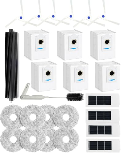 Yivy 26 Stück Zubehörset für Ecovacs X2 Omni, Deebot X2 Omni Staubsauger,X2 Omni Zubehör, X2 Ersatzteile, X2 zubehör-kit : 1 Gummibürsten, 6 Seitenbürsten, 4 Aktivkohlefilter, 8 Wischtücher... von Yivy