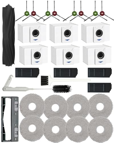 Yivy 30 Stück Ersatzteile für Ecovacs X1 Omni, X1e Omni,T10 Omni Staubsauger, T10 Omni Zubehör-Kit,x1omni zubehörset, X1e Omni Zubehör,1 Gummiwalzenbürste,1Gummiwalzenbürstenabdeckung,4 HEPA Filter... von Yivy