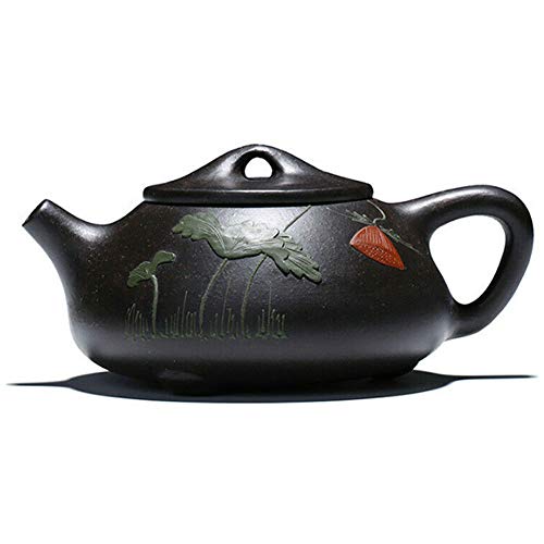 Teekanne, 227 ml, chinesischer Yixing, echter schwarzer Tonerde, Zisha Shipiao 8oz 240ml color flower von Yixing black