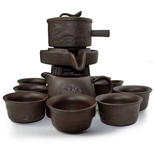 Teekanne 11 Stück/Set Chinesische Yixing Pot Cup Gongfu Tee Halbautomatischer Mühlstein (A) von YXHUPOT