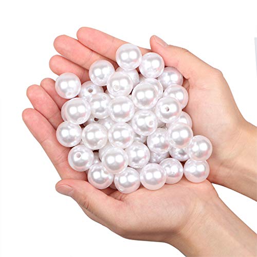 Perlen zum auffädeln lose Perlen für armbänder 45 Stück poliert Perlen für Christmas decoration/Vase Füllstoffe/DIY Schmuck Halsketten/Kleidung Dekoration/Hochzeit/Geburtstag Party (Elfenbein 20mm) von Yixuan LLC