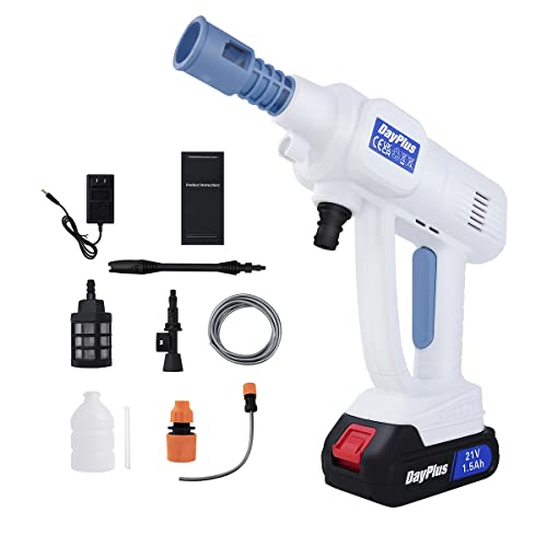 21V Power Tragbares elektrisches Hochdruck-Wasser-Spray-schnurloses Auto-Waschmaschine-Werkzeug mit 300ML Schaumtopf, 2-Wege, Wasser zu ziehen von Yiyai