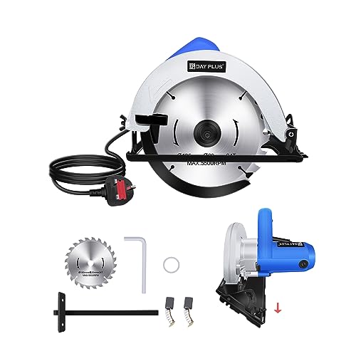 230V 1000W Handkreissäge - Kreissäge für Holz (Kupfermotor + Aluminium Gehäuse, Max. Schnitttiefe 55mm/45°, 185mm Sägeblatt-Ø, 5000 U/min Leerlaufdrehzahl, mit einfachwirkendem Hebel & Sägeblatt) 230V 1000W Handkreissäge - Kreissäge für Holz (Kupfermotor + Aluminium Gehäuse, Max. Schnitttiefe 55mm/45°, 185mm Sägeblatt-Ø, 5000 U/min Leerlaufdrehzahl, mit einfachwirkendem Hebel & Sägeblatt) von Yiyai