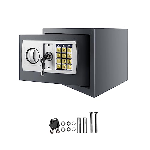 4.6L/8.5L Elektronischer Safe Wasserdicht Feuerfester Tresor Möbeltresor Wandtresor Stahltresor für Haus Büro Supermarktkasse Hotel Einkaufszentrum (mit Zahlenschloss & 2 Notschlüssel Schwarz/Grau) 4.6L/8.5L Elektronischer Safe Wasserdicht Feuerfester Tresor Möbeltresor Wandtresor Stahltresor für Haus Büro Supermarktkasse Hotel Einkaufszentrum (mit Zahlenschloss & 2 Notschlüssel Schwarz/Grau) von Yiyai
