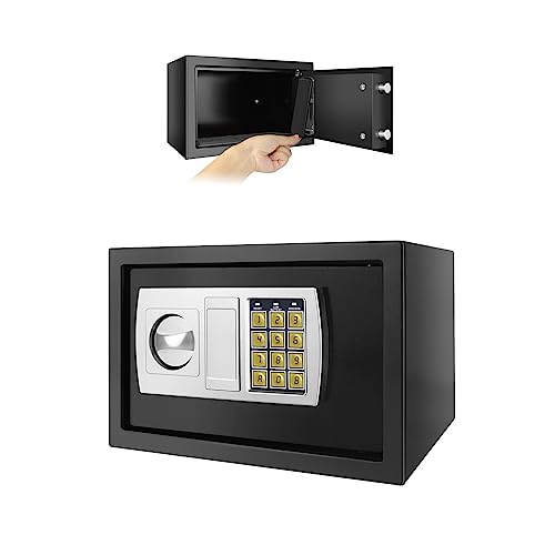 4.6L/8.5L Elektronischer Safe Wasserdicht Feuerfester Tresor Möbeltresor Wandtresor Stahltresor für Haus Büro Supermarktkasse Hotel Einkaufszentrum (mit Zahlenschloss & 2 Notschlüssel Schwarz/Grau) 4.6L/8.5L Elektronischer Safe Wasserdicht Feuerfester Tresor Möbeltresor Wandtresor Stahltresor für Haus Büro Supermarktkasse Hotel Einkaufszentrum (mit Zahlenschloss & 2 Notschlüssel Schwarz/Grau) von Yiyai