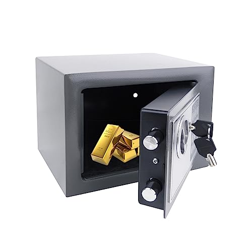 4.6L/8.5L Elektronischer Safe Wasserdicht Feuerfester Tresor Möbeltresor Wandtresor Stahltresor mit Zahlenschloss & 2 Notschlüssel für Haus Büro Supermarktkasse Hotel Einkaufszentrum (Schwarz/Grau) 4.6L/8.5L Elektronischer Safe Wasserdicht Feuerfester Tresor Möbeltresor Wandtresor Stahltresor mit Zahlenschloss & 2 Notschlüssel für Haus Büro Supermarktkasse Hotel Einkaufszentrum (Schwarz/Grau) von Yiyai